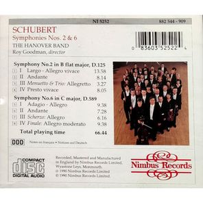 The Hanover Band, Roy Goodman / Schubert: Symphony No.2 In B Flat, Symphony No.6 In C (CD)