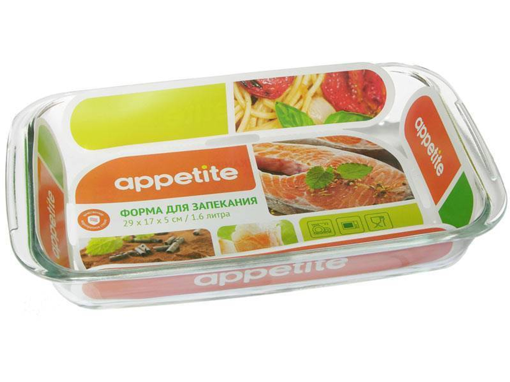 Форма жаропрочная 1,6л прямоугольная 29*17*5см тм Appetite