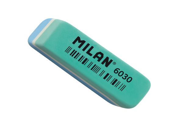 Ластик 6030 скошенный биколор 56x15x12 мм, 30 шт, CPM6030 ассорти, Milan