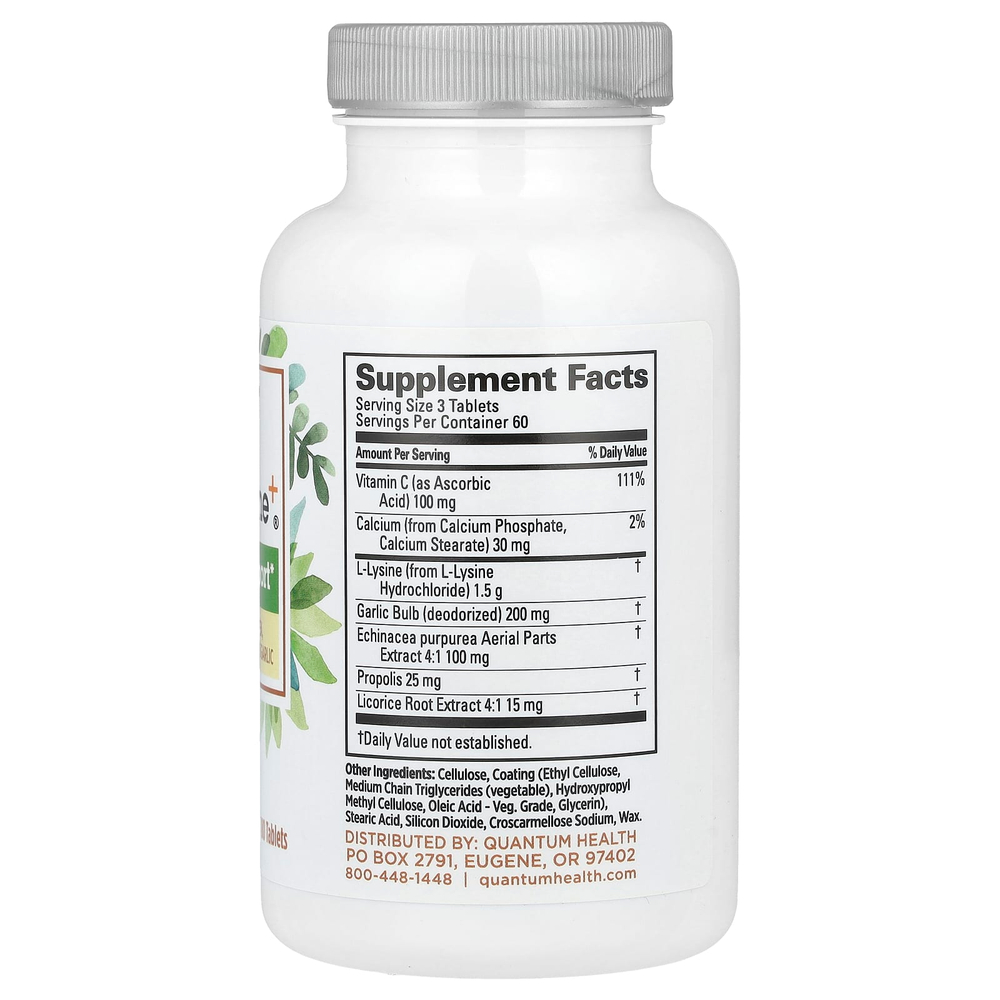 Quantum Health, Super Lysine +, Иммунная поддержка, 180 таблеток