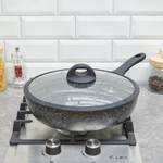 Сотейник 28см Hi-Black ScovO со стеклянной крышкой