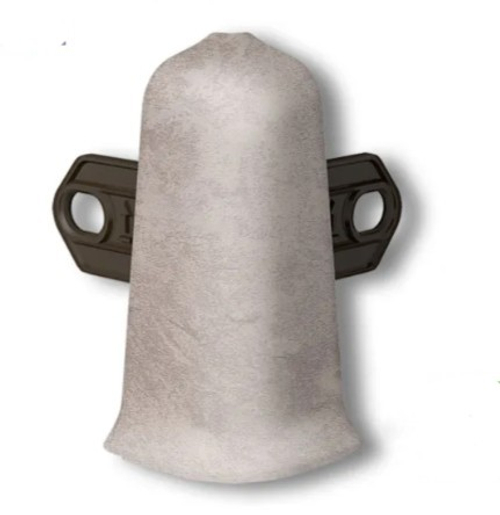 Угол наружный с крепежом для плинтуса 55мм "Деконика", 549 Лофт светло-бежевый