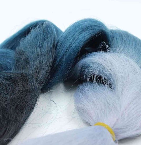 Канекалон 3-цветный 100гр 130см C19 черно темносиний пепельный