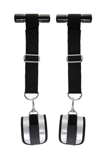 Черно-серебристые фиксаторы для рук на дверь Anonymo