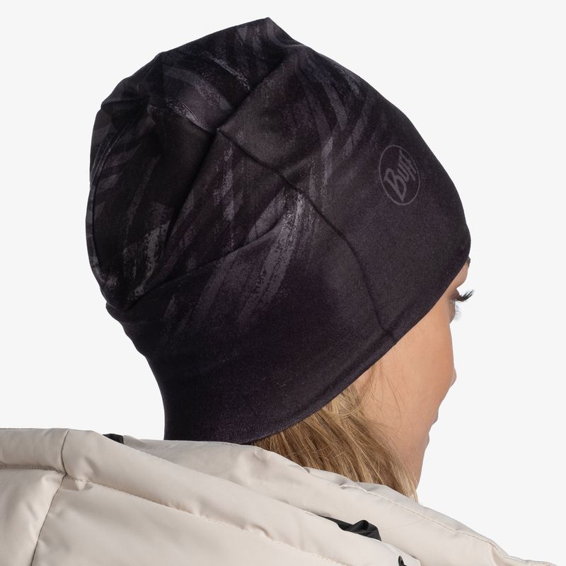 Тонкая теплая спортивная шапка Buff Thermonet Hat Bardeen Black Фото 8