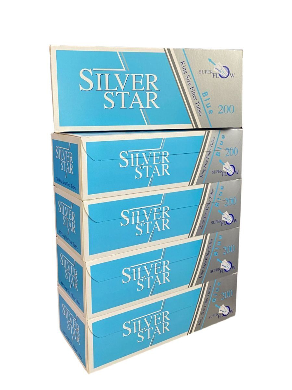 Гильзы для сигарет "Silver Star" Blue Super Flow 5х200 шт (Комплект)