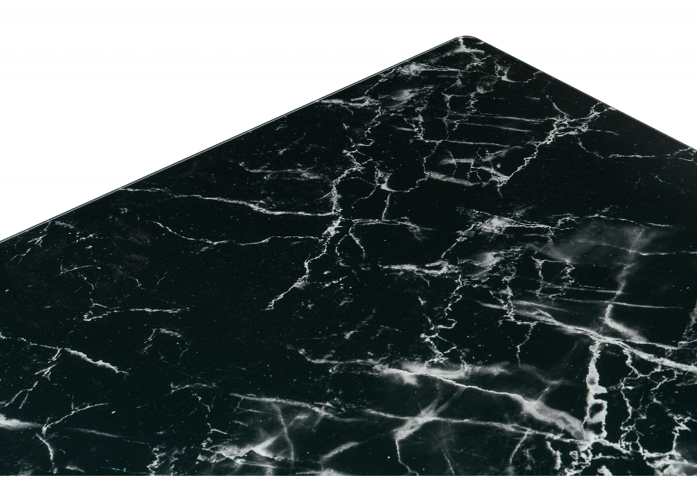 Стол стеклянный Woodville Иматра мрамор черный, черная шагрень