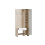 Прихожая с зеркалом комплект мебели Дуб Сонома/Фасад Белый Гладкий, Домино, 95х35х195 см Стиль