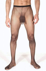 Мужские полупрозрачные колготки в сеточку (Размер: L-XL) (Цвет: черный)