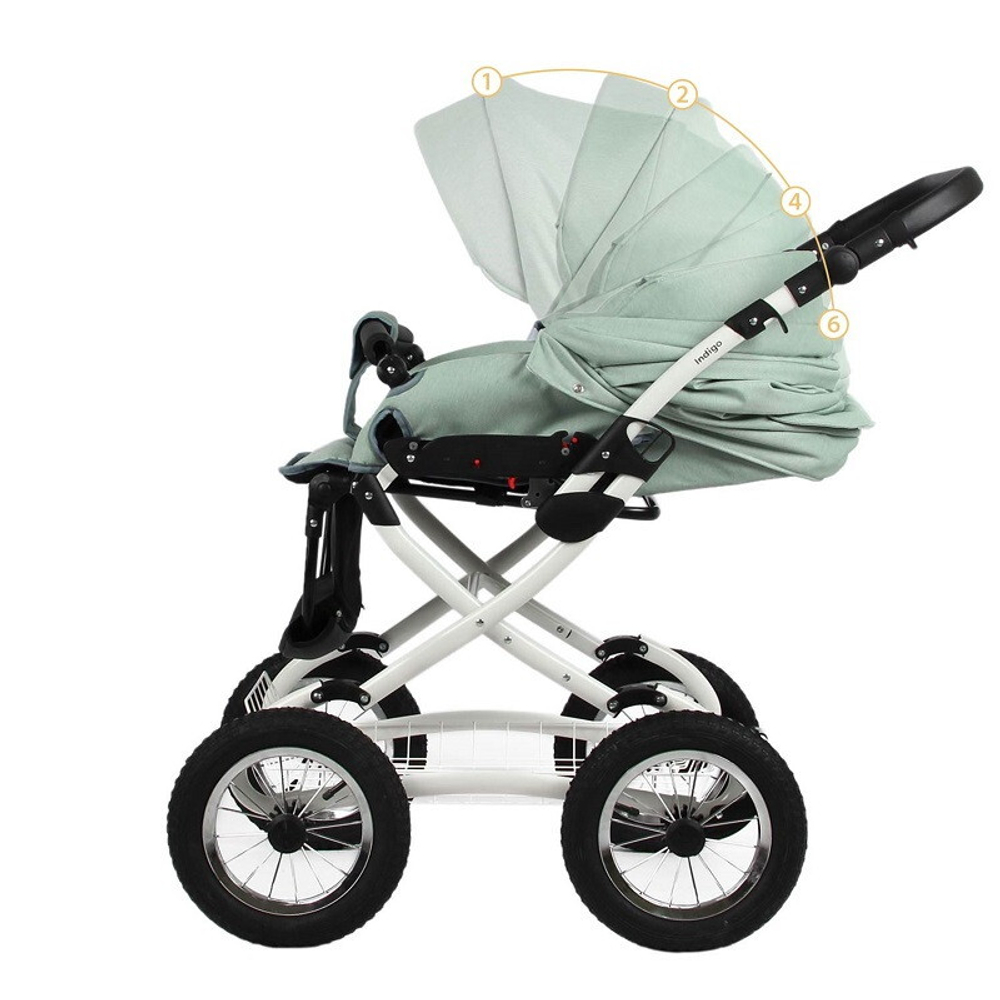 Детская коляска Indigo Barbara 21 Classic 2 в 1 Ba02 шалфей