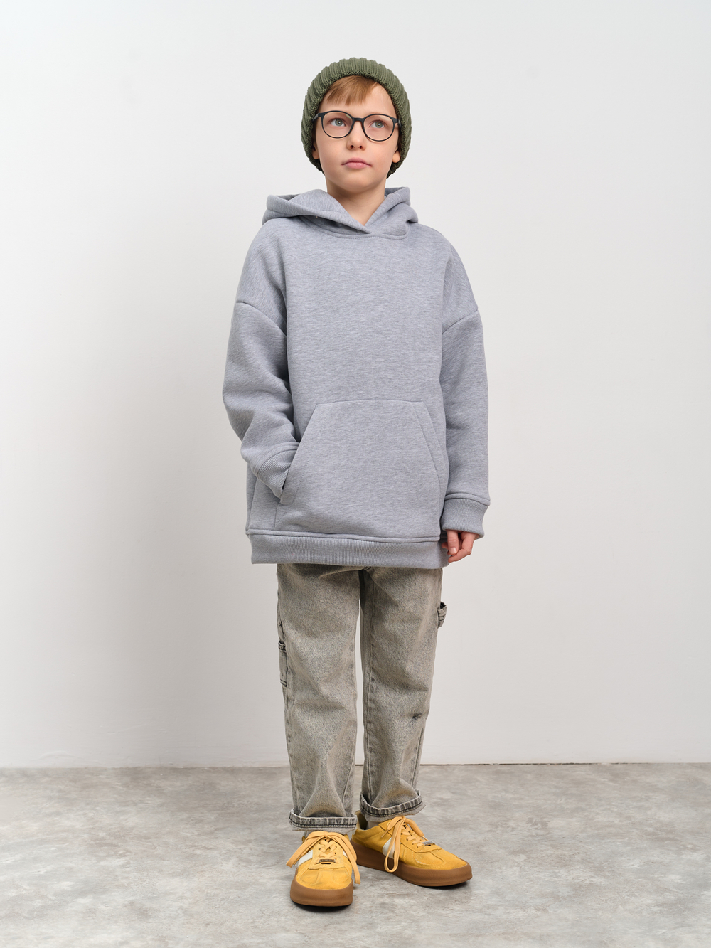 Толстовка с капюшоном  для мальчика "Basic" меланж