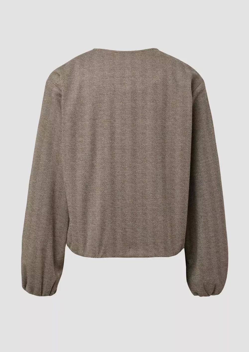 Блузон с принтом в елочку и эластичным подолом Black Label