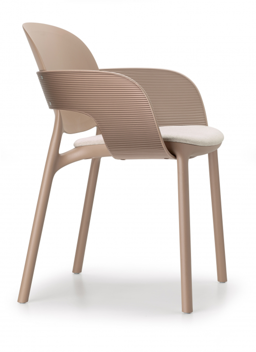 Кресло пластиковое с обивкой Scab Design Hug, карамельный