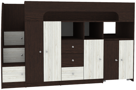 Кровать-чердак КарИВи Астра 11 Венге Винтерберг