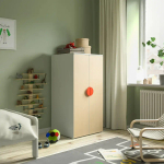 Шкаф детский - IKEA PLATSA/SMÅSTAD/SMASTAD, 60x57x123 см, белый/светло-коричневый, ИКЕА
