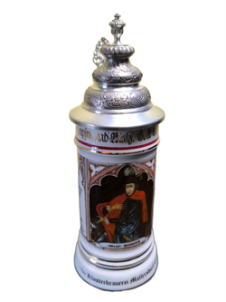 Кружка пивная (керамика с оловянной крышкой) Германия