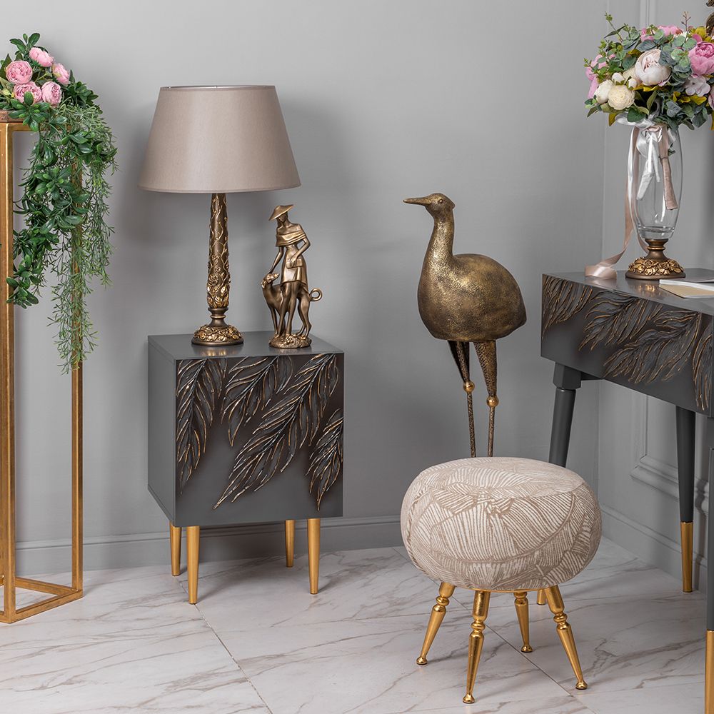 Тумба прикроватная Тропик Стайл Серый Голд правая