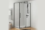 Душевой уголок Royal Bath BERN-S 140х80 RB8140-T-BL стекло прозрачное/профиль черный