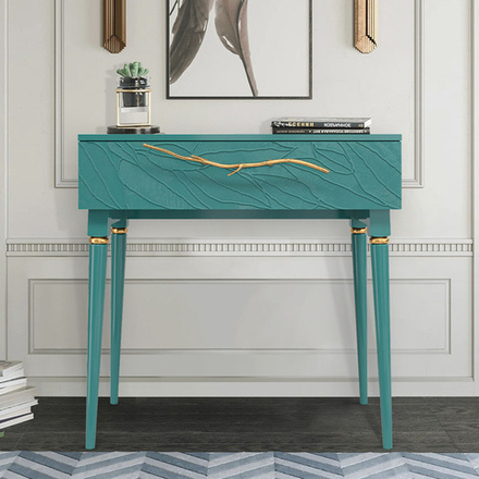 Консоль Арт Колор leaves Классик Голд Пастельно-синий