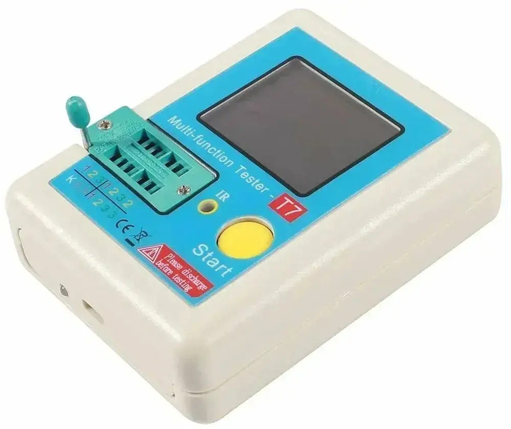 LCR-T7 Tester, Тестер радиодеталей, измеритель RLC, определитель типа и цоколевки компонентов, ESR и Vloss метр