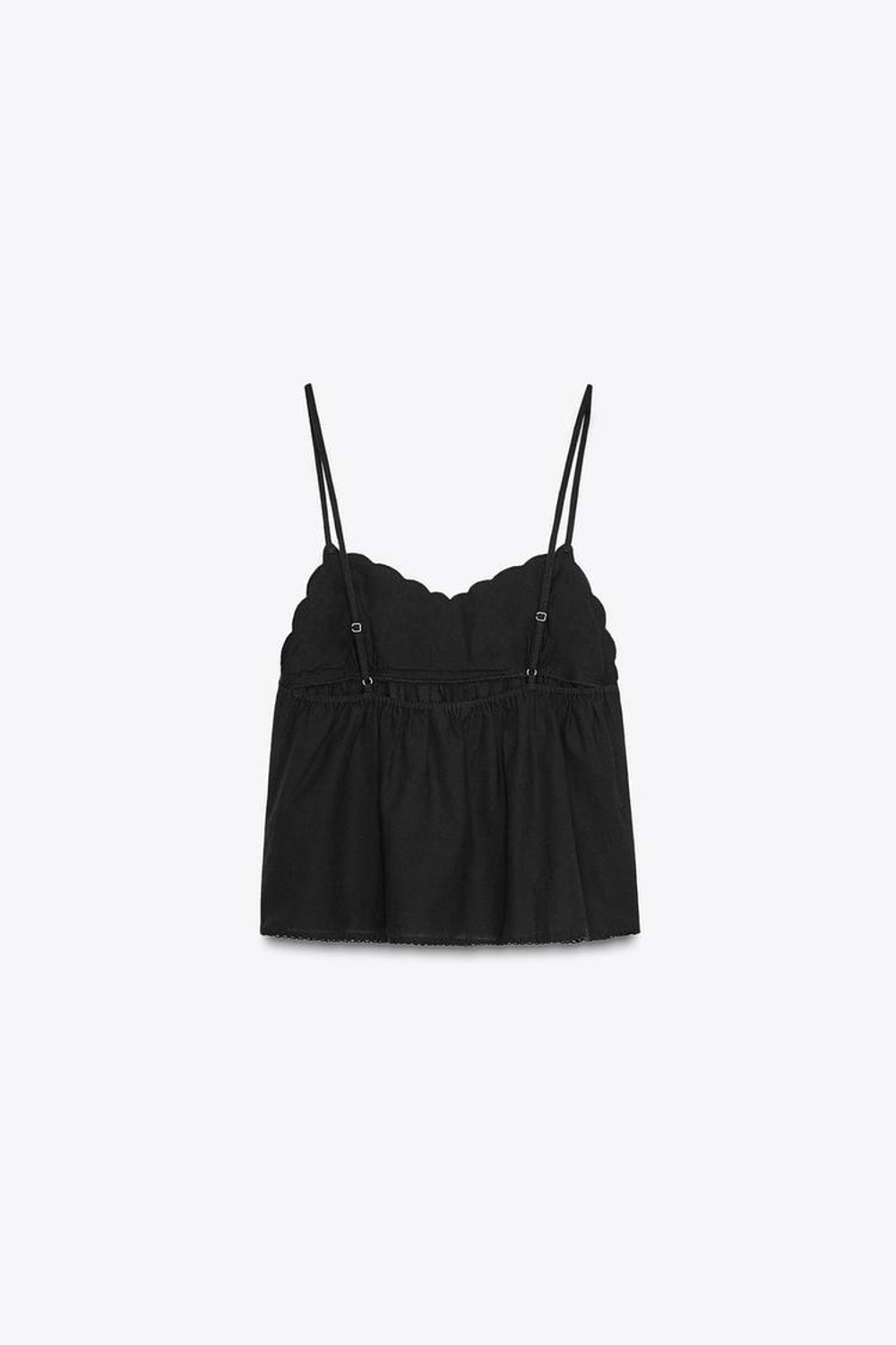 ZARA ТОП С ВЫШИВКОЙ, ЧЕРНЫЙ