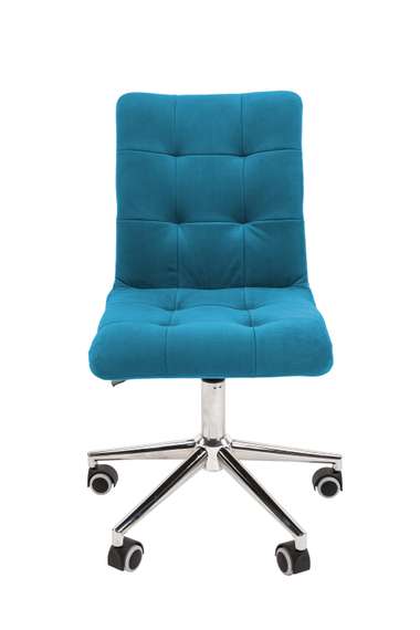 Офисное кресло Chairman 030 Россия ткань Т-75 бирюзовый, хром, без подлокотников