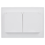 SKANDY Розетка 2-местная и крышкой 16А в сборе IP44 SK-R12W арктический белый IEK