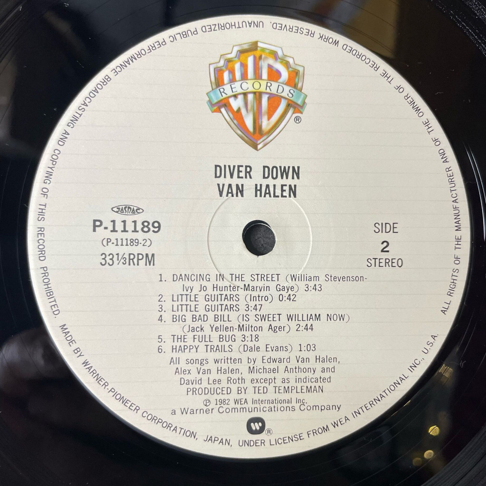 Винтажная виниловая пластинка LP Van Halen Diver Down (Japan 1982) (No Obi) The Full Bug