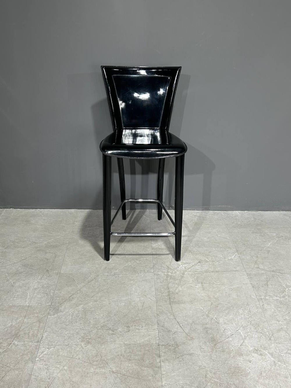 Стул барный FEWDDY/9 черная кожа, лак, Serico