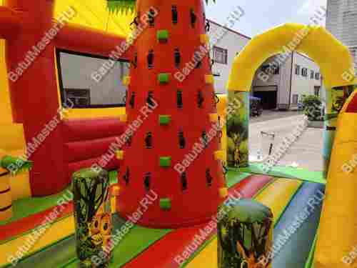 Надувной батут "Страна Сафария" с крышей и высокими горками 10*7*6 м