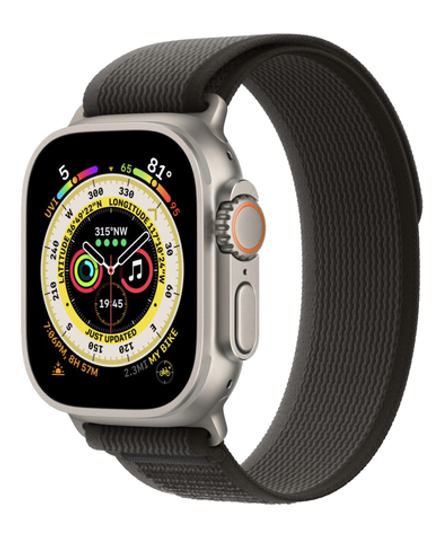 Apple Watch Ultra 49mm Titanium Case with Black / Gray Trail Loop