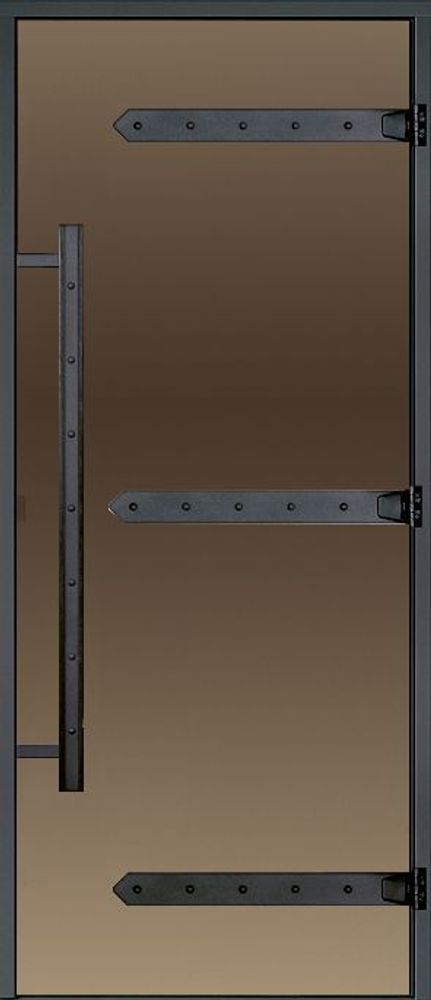 HARVIA Двери стеклянные LEGEND 9/21 черная коробка алюминий, стекло бронза, арт. DA92101L