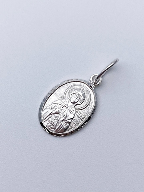 Образок из серебра/Без покрытия/Подвижное ухо/Антонина