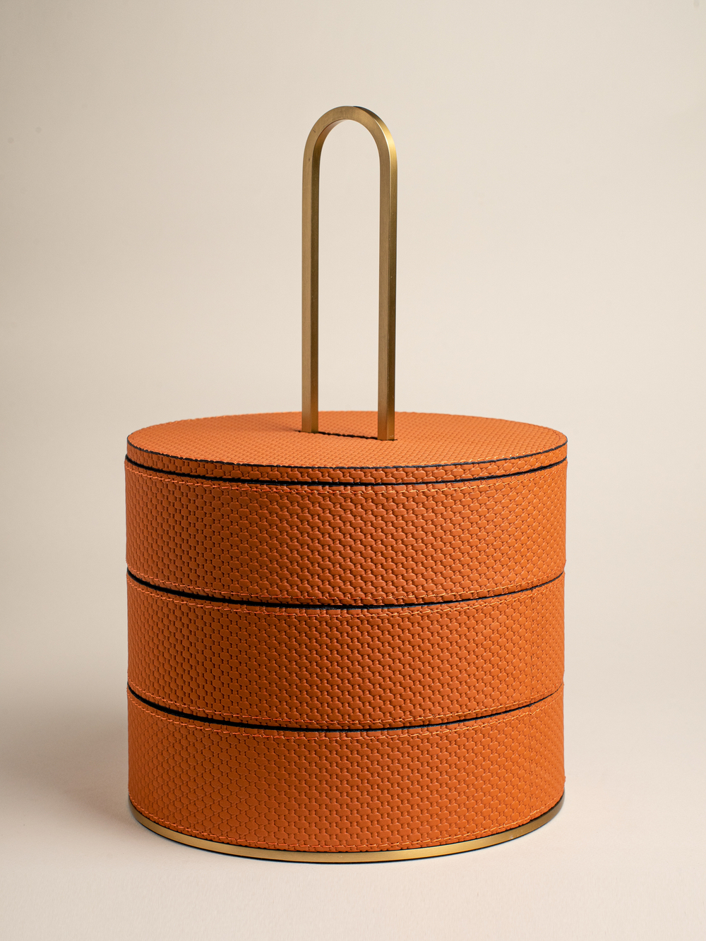 Шкатулка Трансформер круглая Оранжевая