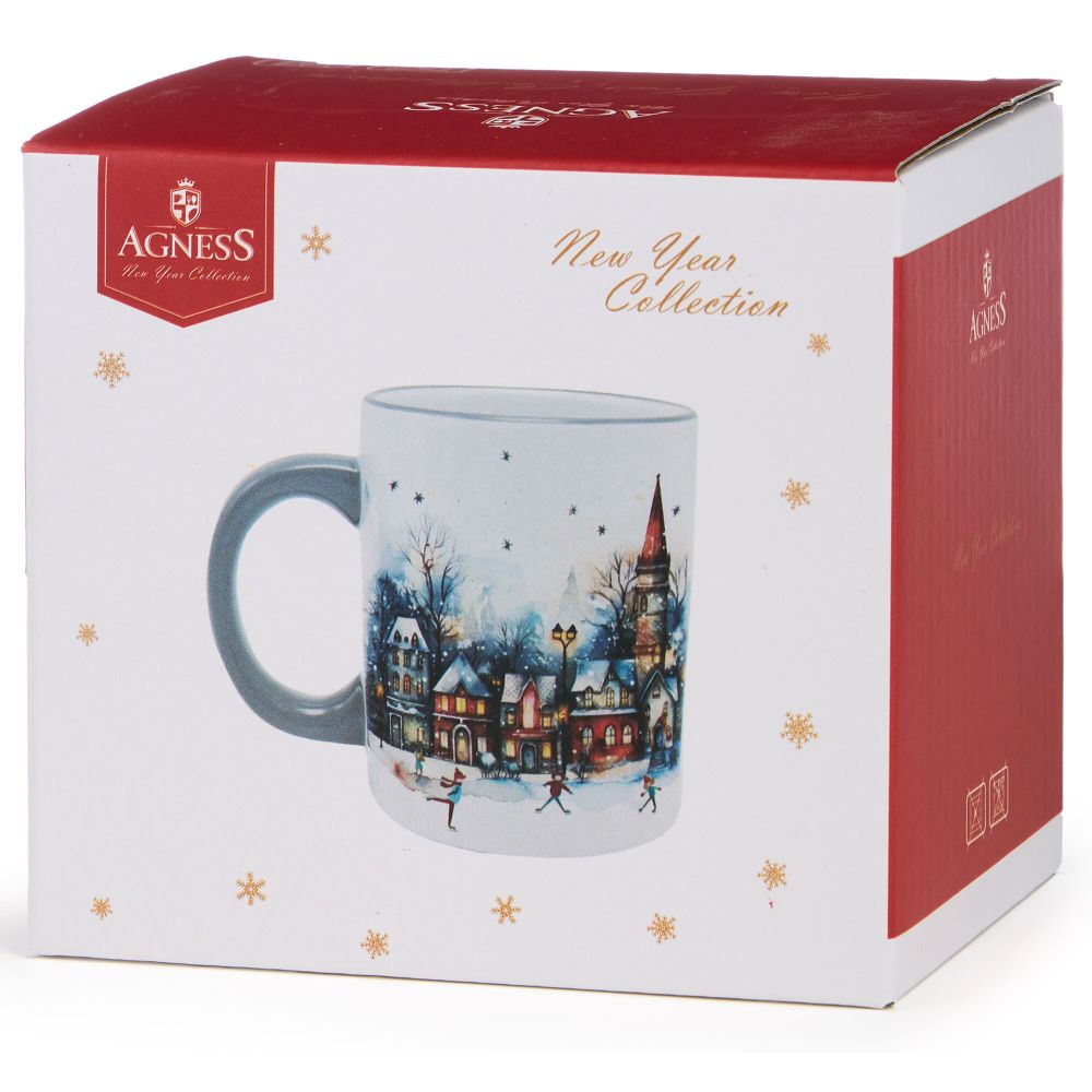 КРУЖКА AGNESS "С НОВЫМ ГОДОМ!" 320 МЛ,11,5*8*9,5 СМ