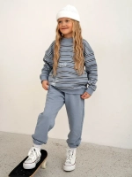 Спортивный костюм для девочки на весну голубой оверсайз