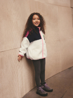 Куртка флисовая на молнии для девочки Next B50-691, Розовый, Белый