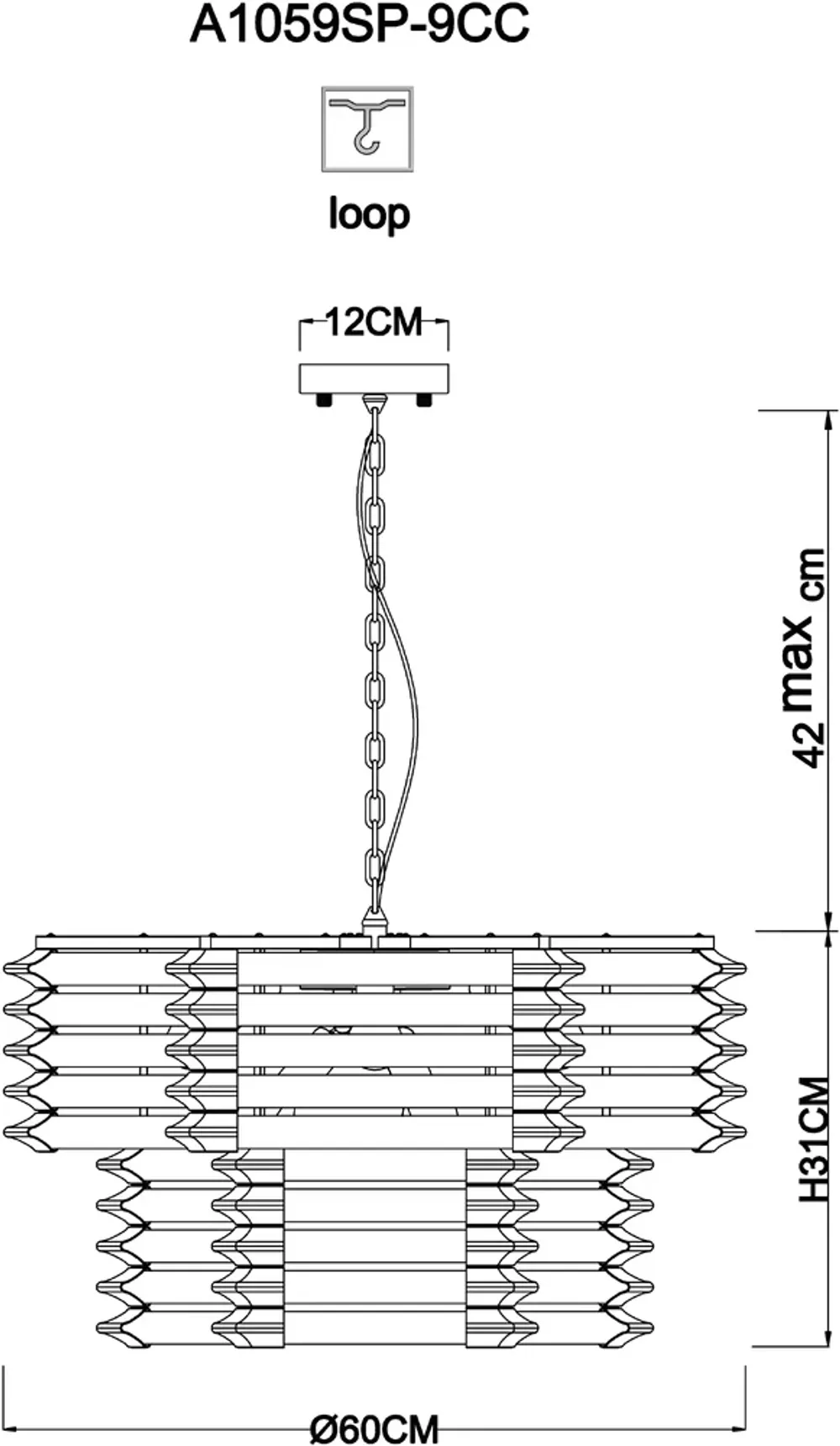 Подвесная люстра Arte Lamp CARAVAGGIO