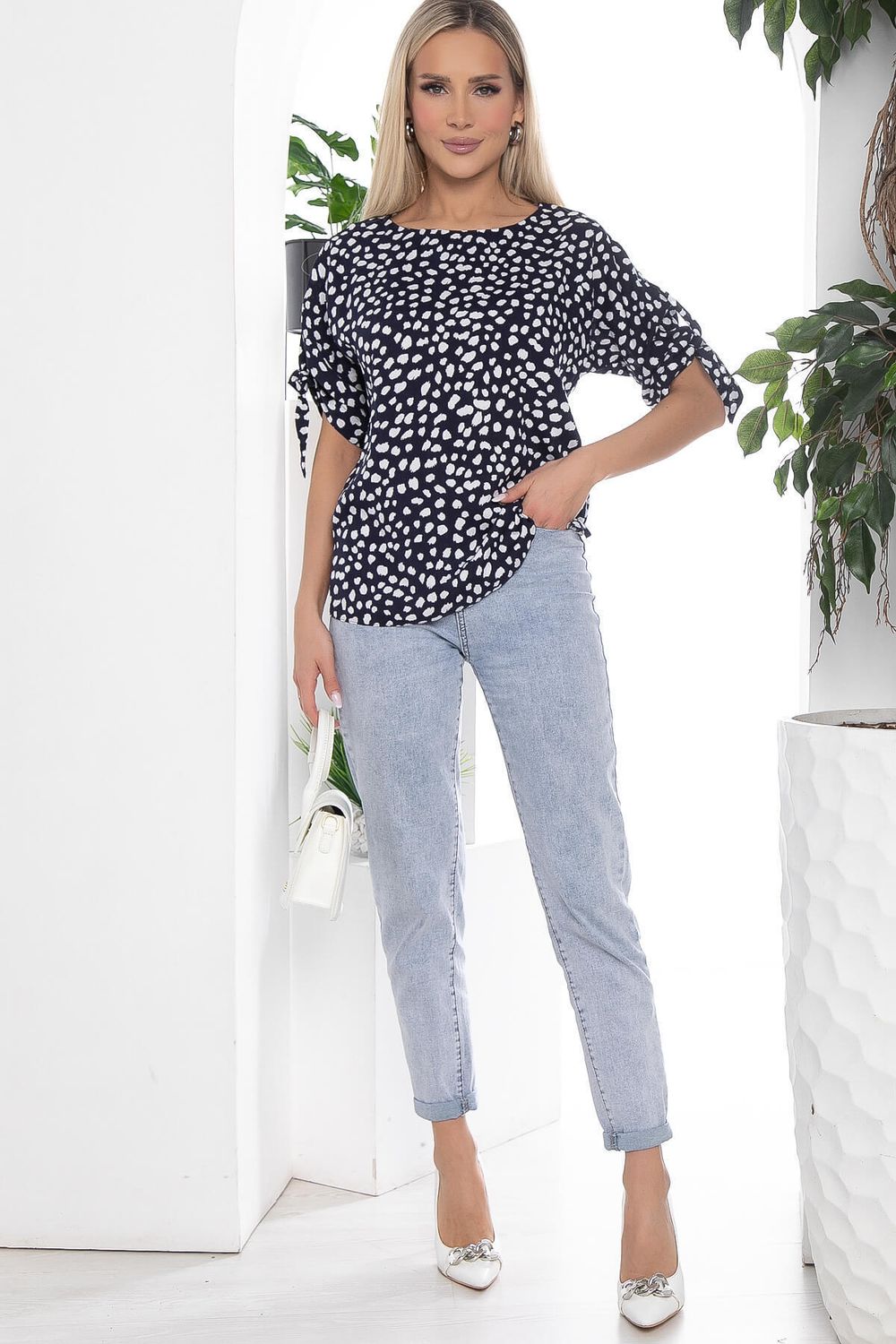 Блуза Синтия (темно-синяя) Б10339 LT Collection (Акция)