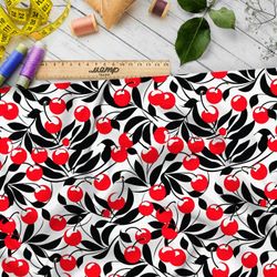 Ткань премиум сатин вишневый вдохновение