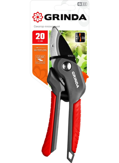 GRINDA G-24, 200 мм, с двухкомпонентными рукоятками, контактный секатор (423124)