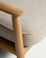 Уличный 3-х местный диван Elunda из тикового дерева и бежевой веревки