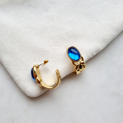 Серьги Trifari синий люцит