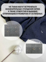 Муслин с вышивкой крупные цветы, черный