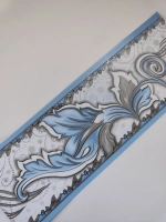 Бордюр бумажный 12 см окантовка лента цвет голубой