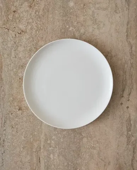ZARA HOME ДЕСЕРТНАЯ ТАРЕЛКА ИЗ КОСТЯНОГО ФАРФОРА, БЕЛЫЙ