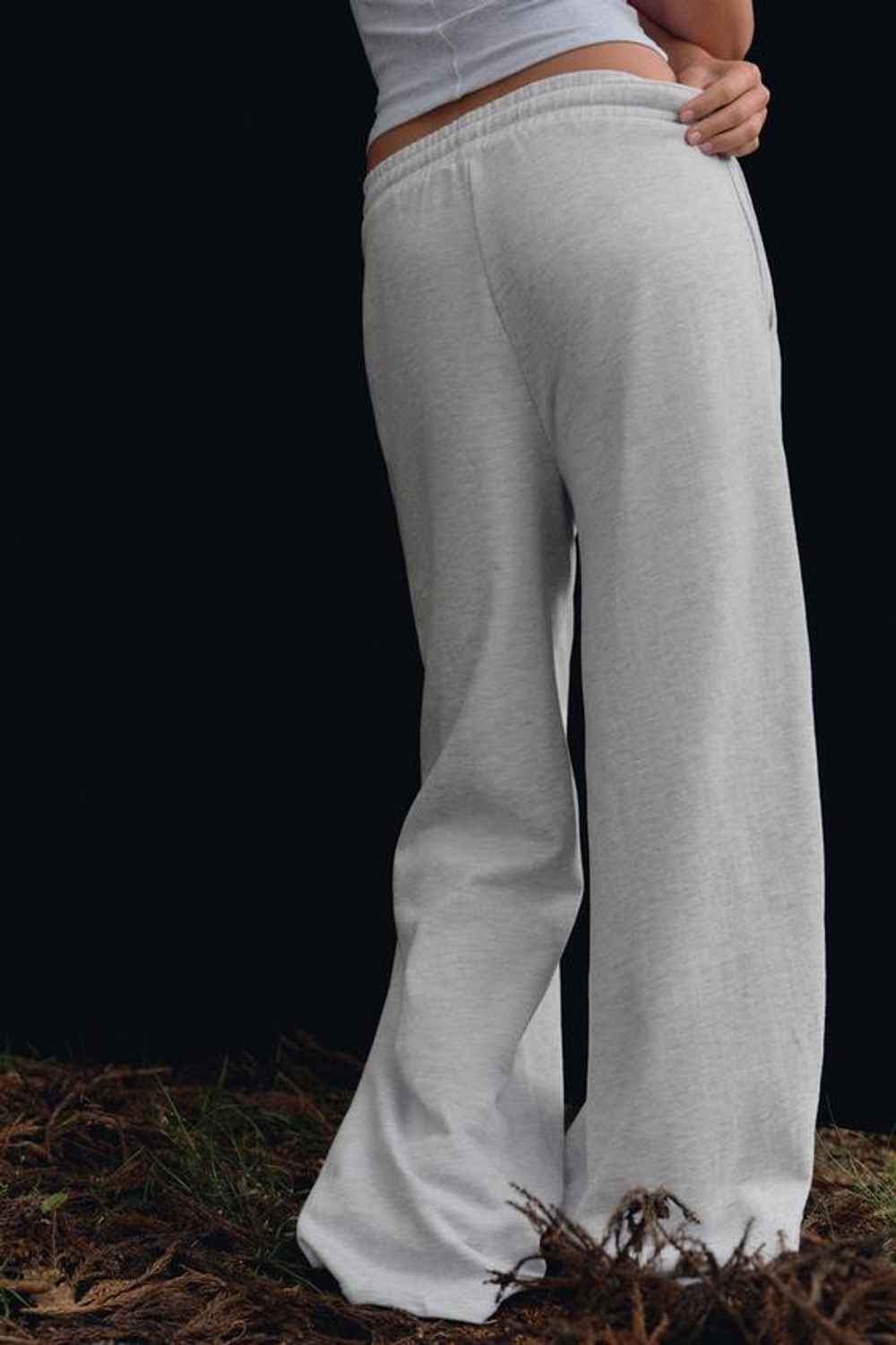 ZARA БРЮКИ С ЛИНЯЛЫМ ЭФФЕКТОМ, СЕРЫЙ МЕЛАНЖ