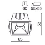 Встраиваемый светильник Technical DL043-01-10W3K-D-SQ-WB