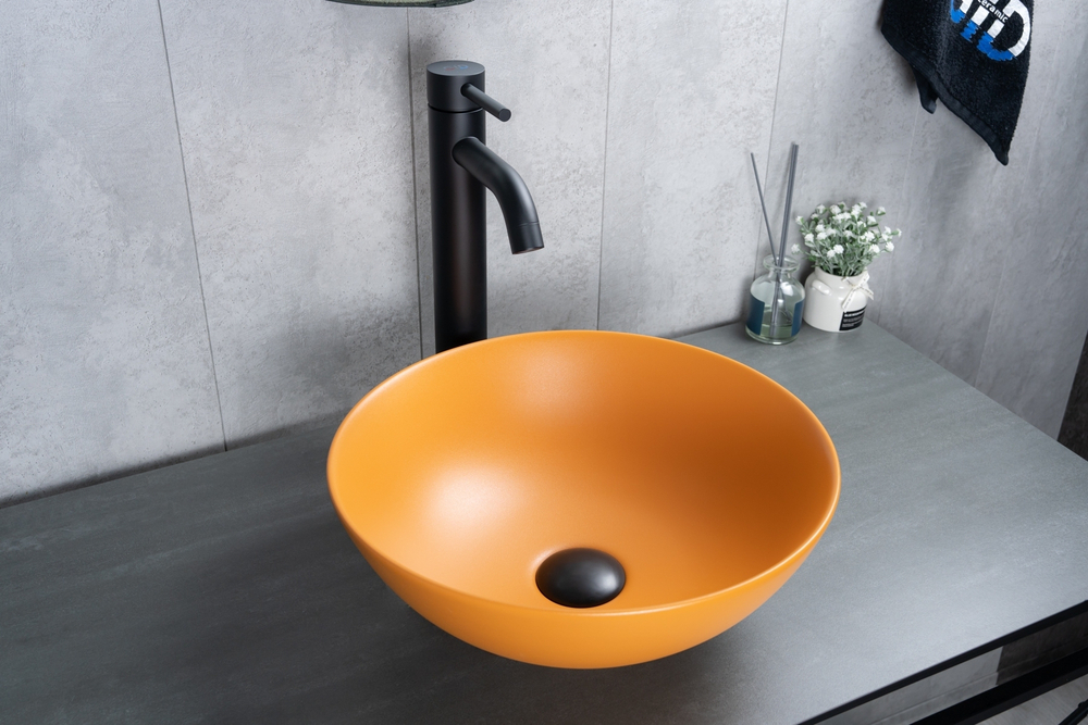 Раковина Gid 9081orm 53405 накладная оранжевая матовая 36x36x14