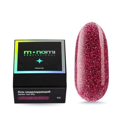 Monami Гель Stellar Gel 06 для моделирования ногтей светоотражающий, 15 гр